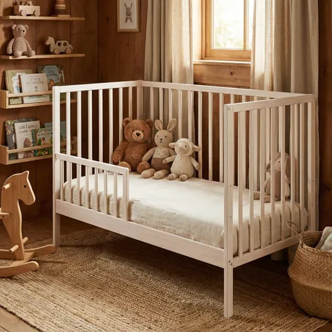Bobas MAGDA + BARIERKA Łóżeczko dziecięce typu sofa 120/60 - białe