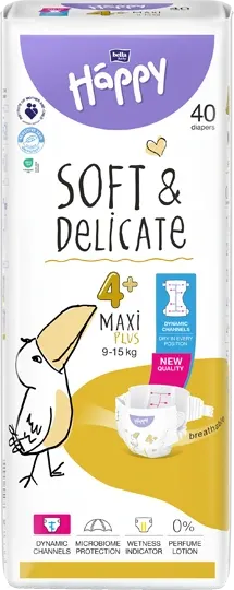 Happy Maxi plus 4+ Pieluszki jednorazowe 40 szt.