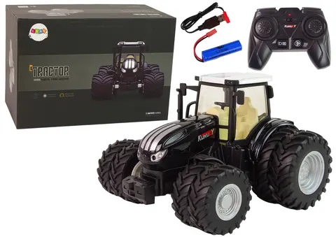 Leantoys Traktor zdalnie sterowany R/C czarny 2,4G Metal