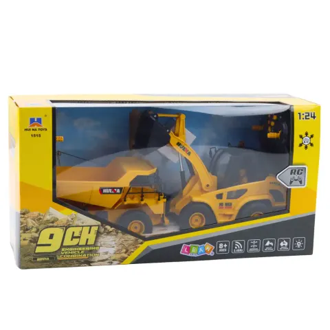 Leantoys Zestaw spychacz + wywrotka RC 2w1