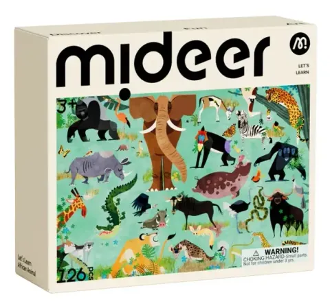 Puzzle Uczmy się! Zwierzęta Afryki 126 el. 3 lata+ mideer CT4300