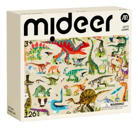 Puzzle Uczmy się! Dinozaury 126 el. 3 lata+ mideer CT4302