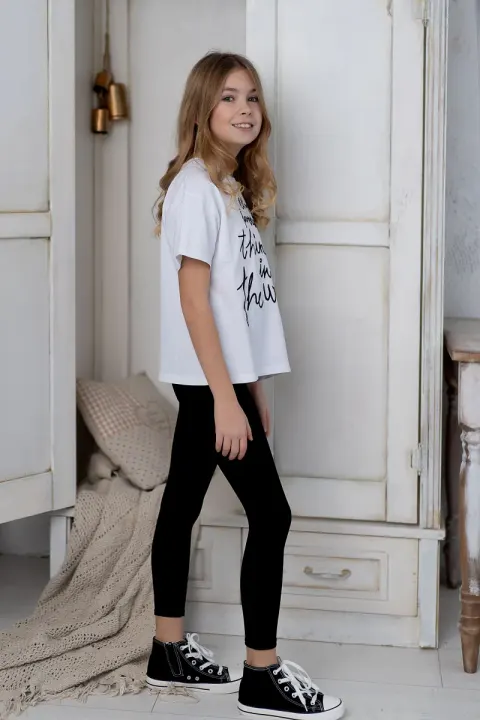 Legginsy dziewczęce z mikrofibry 70 den VELINA 2 pary NERO czarne