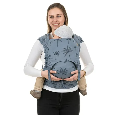 Fidella flyclick toddler palm trees dove blue - nosidło hybrydowe regulowane