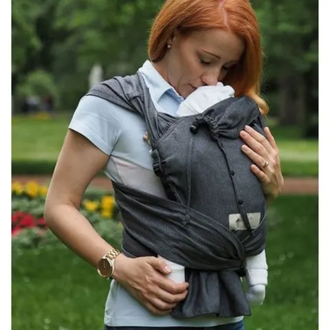 Storchenwiege WrapBabyCarrier graphite - nosidło hybrydowe regulowane