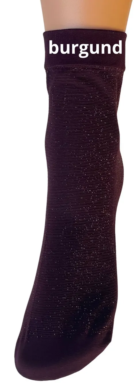 Damskie Skarpetki SPARKLE z mikrofibry 40 den z błyszczącą nitką BURGUND