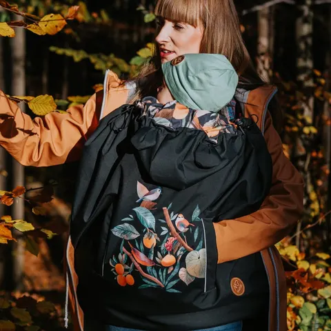 Mabibi tuliś ptaki panel - otulacz do chusty i nosidła