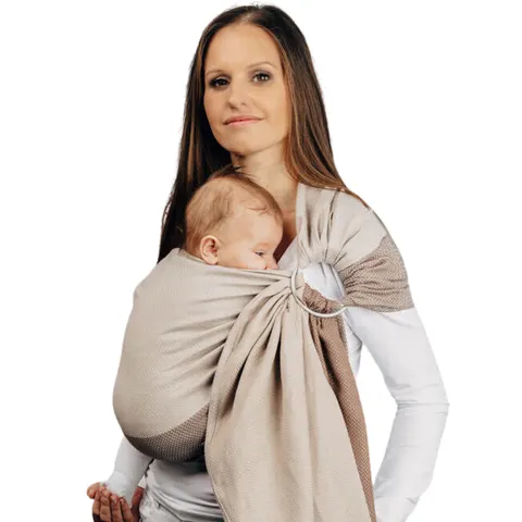 LennyLamb mała jodełka caffe latte - chusta kółkowa
