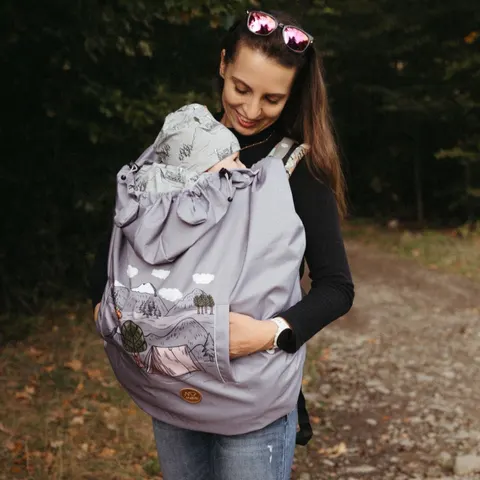 Mabibi tuliś podróż jasnoszara panel - otulacz do chusty i nosidła