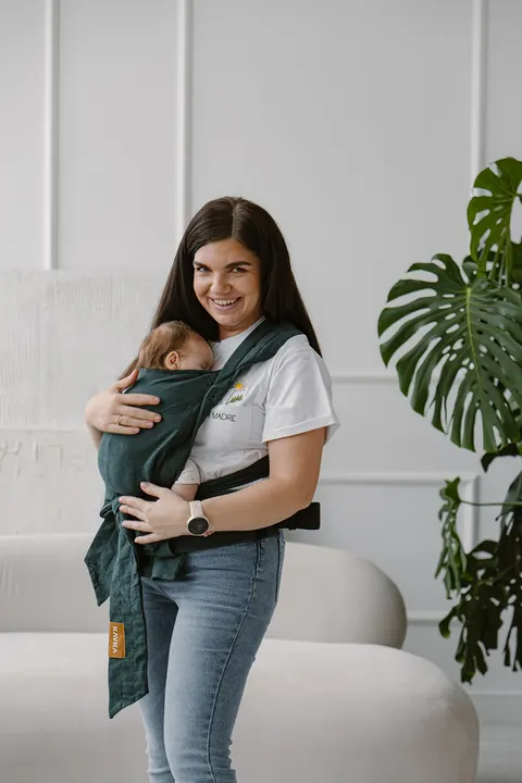 Kavka handy PRO pine green no cotton - nosidło hybrydowe regulowane