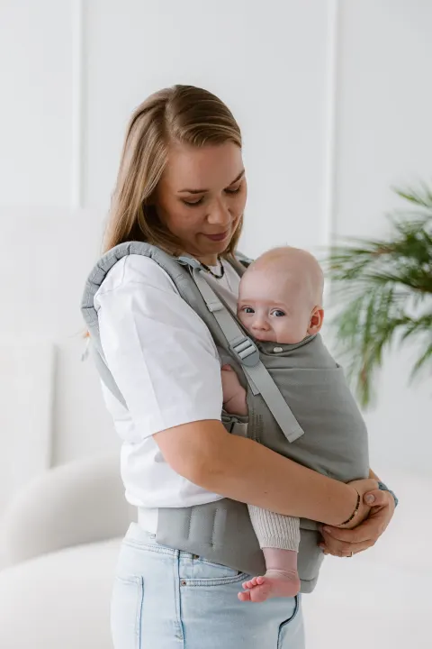 Kavka multi-age PRO lunar bamboo SILVER - nosidło klamrowe regulowane