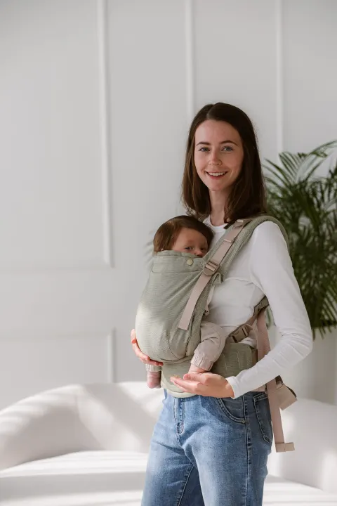 Kavka multi-age PRO olive twill bamboo GOLD - nosidło klamrowe regulowane