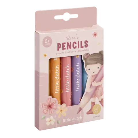 Little Dutch Drewniane, grube kredki Rosa & Friends