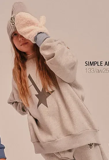 Bluza ocieplana 133 SIMPLE APRES SWEATSHIRT GRAY MARL booso