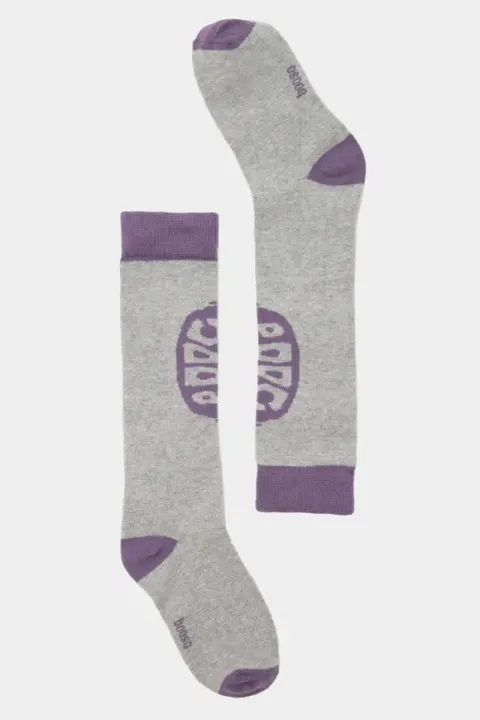 Skarpetki długie 611 LONG GOOGLE SOCKS gray/plum booso