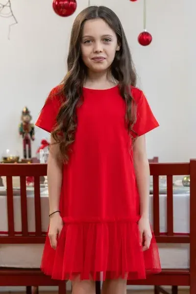 Czerwona sukienka z tiulem All For Kids