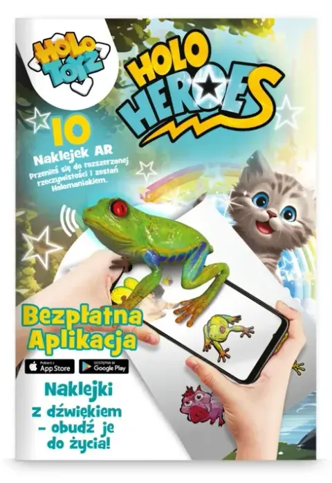 Naklejki AR animowane 3D dla dzieci 3 lata+ Magiczne zwierzaki Holo Heroes HoloToyz