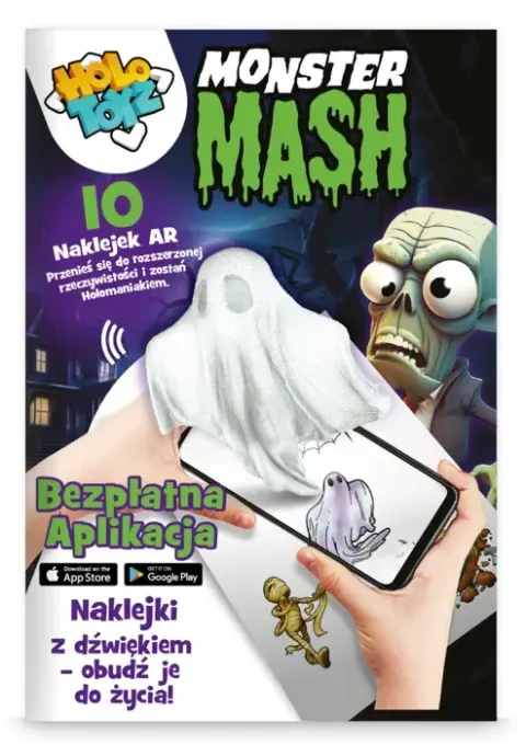 Naklejki AR animowane 3D dla dzieci 3 lata+ Potwory Monster Mash HoloToyz