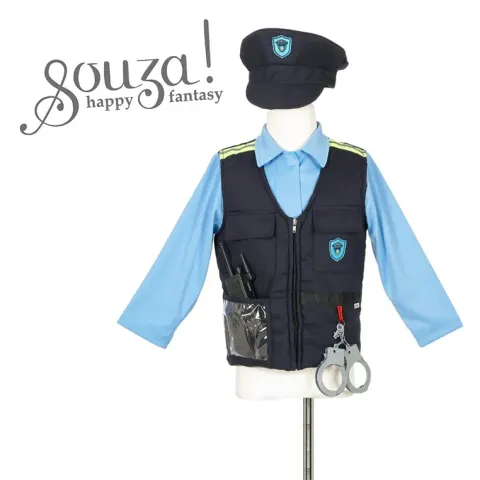 Kostium policjanta z czapką i akcesoriami Souza! 101181