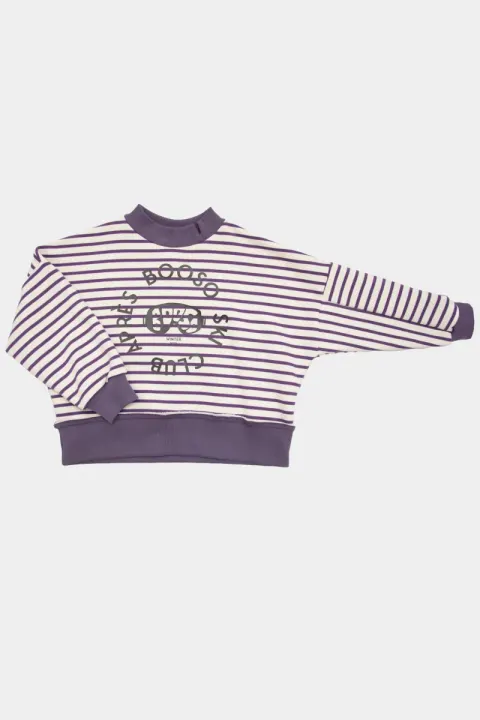 Bluza 116 STRIPED SWEATSHIRT PURPLE print koło apres booso