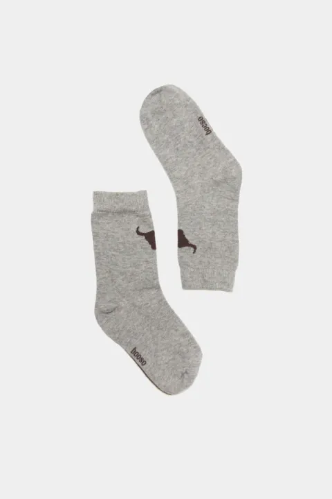 Skarpetki krótkie 613 GRAYMARL SOCKS BROWN STRIPE booso