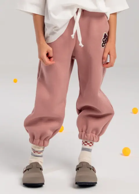 Spodnie ocieplane 216 WARM WIDE PANTS PINK booso