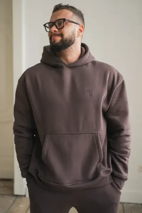 Bluza ocieplana męska WINTER z kapturem Tuss&Sons Czekoladowa Choco TUSS MEN'S WEAR
