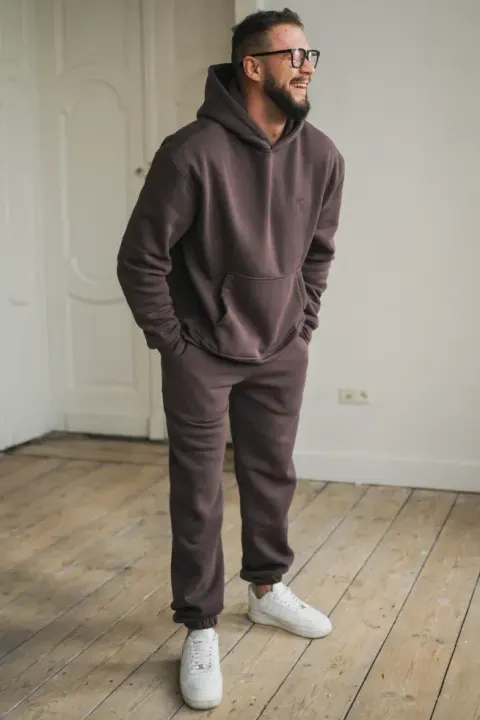 Spodnie ocieplane męskie WINTER Tuss&Sons Czekoladowe Choco TUSS MEN'S WEAR