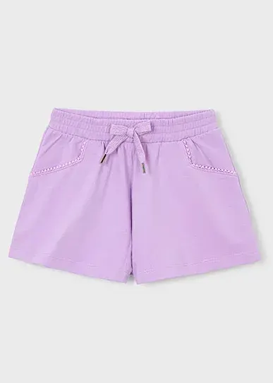 Krótkie spodnie dresowe basic dla dziewczynki Lilac Mayoral 26-00607-010