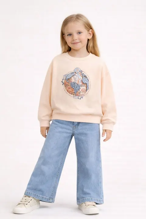 Lekkie spodnie jeansowe dla dziewczynki Jasny Denim Mayoral 26-03590-054