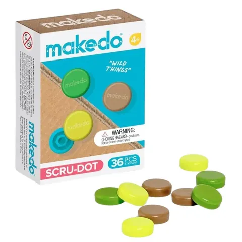 Ozdobne nakładki na śrubki Scru-Dot Makedo - Wild Things 36 el.