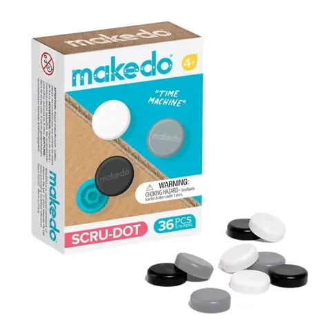 Ozdobne nakładki na śrubki Scru-Dot Makedo - Time Machine 36 el.