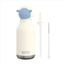 Butelka termiczna ze słomką Bestie Biała Owca 460 ml Asobu SBV44SH