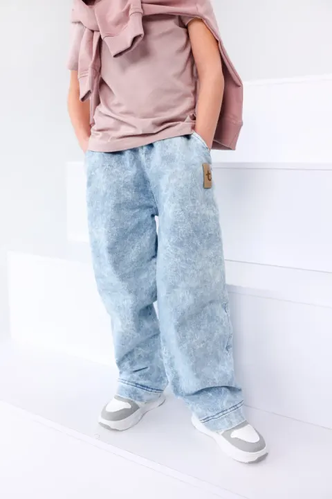 Spodnie Jeans Baggy Light Blue – Luźne Jeansy Dziecięce TUSS