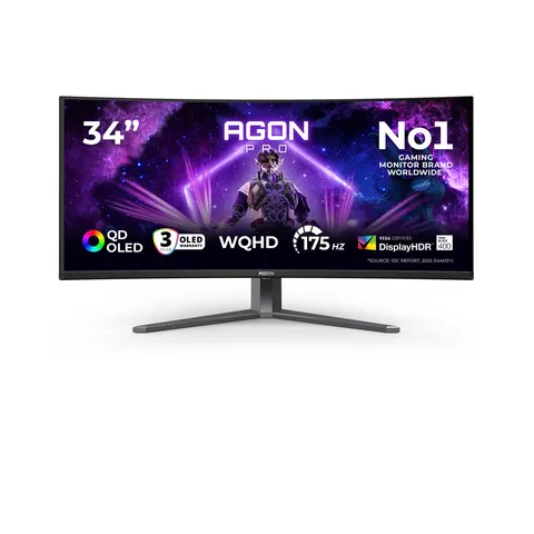 AOC Monitor AG346UCD 34 cale 175Hz Curved QD-OLED HDMIx2 DP HAS Głośniki