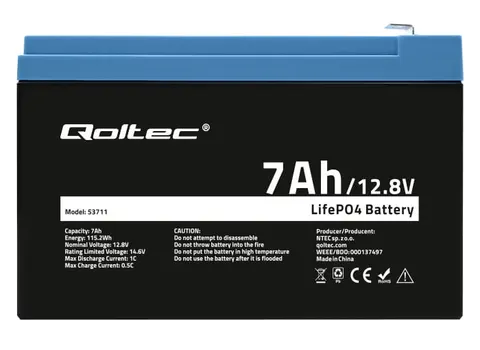 Qoltec Akumulator LiFePO4 | 12.8V | 7Ah | 89.6Wh | BMS