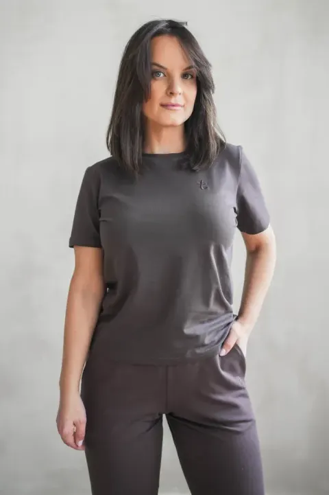 T-Shirt damski Classic Choco TUSS