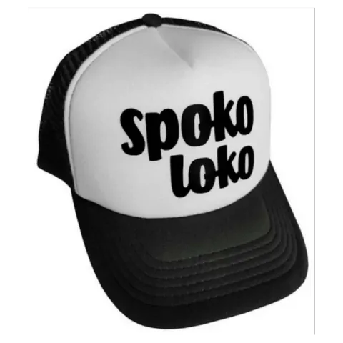 Czapka z daszkiem SPOKO LOKO biało-czarna Minimiki