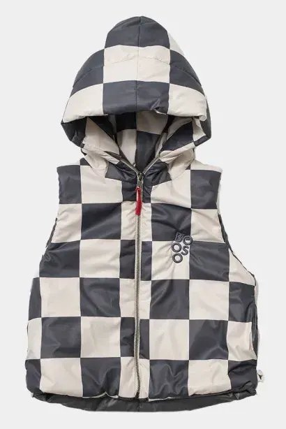 Kamizelka CHECKED VEST graphite/beige booso