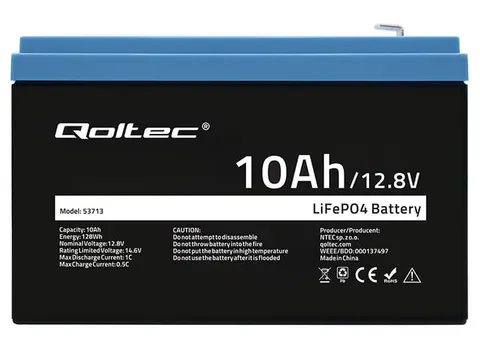 Qoltec Akumulator LiFePO4 | 12.8V | 10Ah | 128Wh | BMS