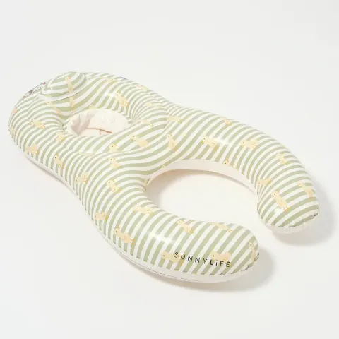 Pływający fotelik dla niemowląt EU Duck Sage Stripe 12 m+ Sunny Life S5FBSGREU