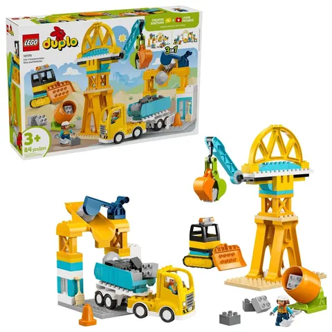 LEGO Klocki DUPLO 10476 Plac budowy z pojazdami 3 w 1