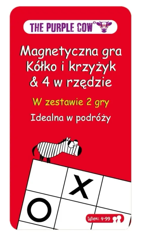 Podróżna gra magnetyczna Kółko i Krzyżyk 4 lata+ The Purple Cow