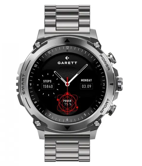 Garett Electronics Smartwatch Atom srebrny stalowy