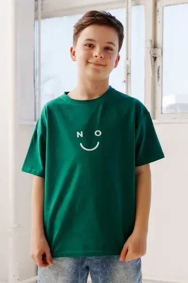 Zielony T-Shirt Chłopięcy NO :) All For Kids