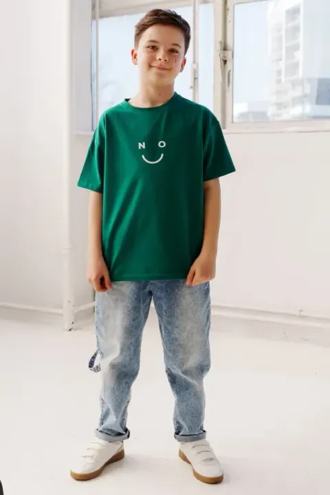 Spodnie Jeansowe Chłopięce Dzianinowe Niebieskie All For Kids