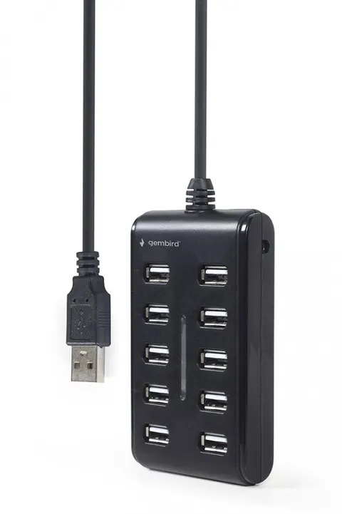 Gembird HUB USB 2.0 10-portowy czarny
