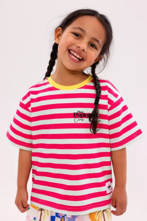 T-shirt Holiday BANANA PINK STRIPES Hey Popinjay!