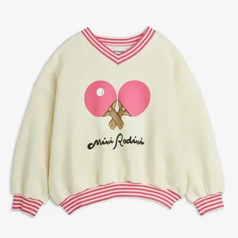 Mini Rodini Table Tennis Striped Rib Sweatshirt – bluza dziecięca organic cotton GOTS