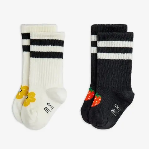 Mini Rodini Strawberry 2-Pack Baby Socks – skarpetki niemowlęce 2-pack GOTS